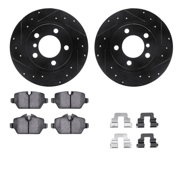  R1 Concepts® - Drilled and Slotted Rear Brake Kit with Euro Ceramic Pads