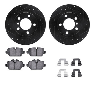 R1 Concepts® - Drilled and Slotted Rear Brake Kit with Euro Ceramic Pads