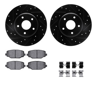 R1 Concepts® - Drilled and Slotted Rear Brake Kit with Euro Ceramic Pads