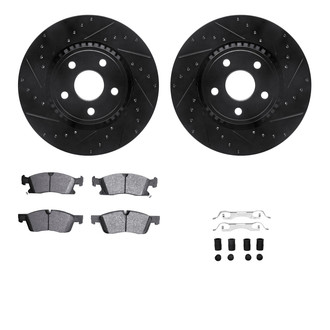R1 Concepts® - Drilled and Slotted Front Brake Kit with Euro Ceramic Pads