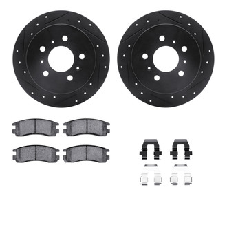 R1 Concepts® - Drilled and Slotted Rear Brake Kit with Euro Ceramic Pads