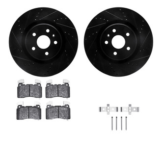 R1 Concepts® - Drilled and Slotted Front Brake Kit with Euro Ceramic Pads