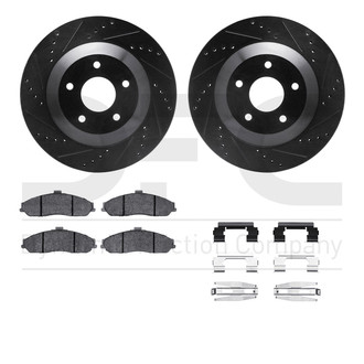 R1 Concepts® - Drilled and Slotted Front Brake Kit with Euro Ceramic Pads