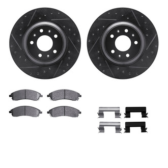 R1 Concepts® - Drilled and Slotted Front Brake Kit with Euro Ceramic Pads