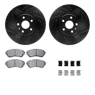 R1 Concepts® - Drilled and Slotted Front Brake Kit with Euro Ceramic Pads