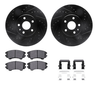 R1 Concepts® - Drilled and Slotted Front Brake Kit with Euro Ceramic Pads
