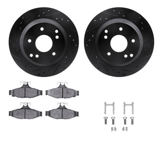 R1 Concepts® - Drilled and Slotted Rear Brake Kit with Euro Ceramic Pads