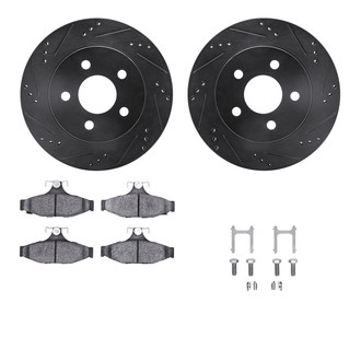 R1 Concepts® - Drilled and Slotted Rear Brake Kit with Euro Ceramic Pads