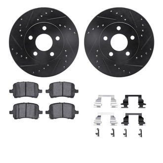 R1 Concepts® - Drilled and Slotted Front Brake Kit with Euro Ceramic Pads