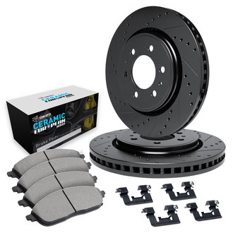 R1 Concepts® - Drilled and Slotted Front Brake Kit with Euro Ceramic Pads