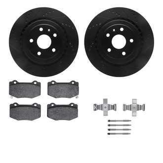 R1 Concepts® - Drilled and Slotted Rear Brake Kit with Euro Ceramic Pads