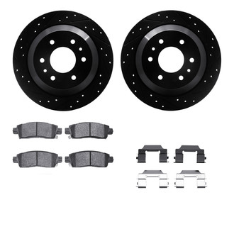 R1 Concepts® - Drilled and Slotted Rear Brake Kit with Euro Ceramic Pads