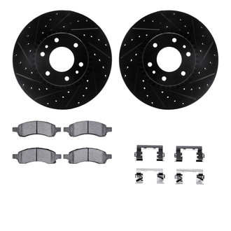 R1 Concepts® - Drilled and Slotted Front Brake Kit with Euro Ceramic Pads