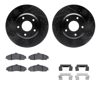R1 Concepts® - Drilled and Slotted Front Brake Kit with Euro Ceramic Pads