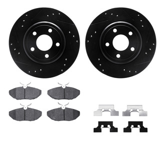 R1 Concepts® - Drilled and Slotted Rear Brake Kit with Euro Ceramic Pads