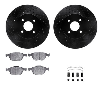 R1 Concepts® - Drilled and Slotted Front Brake Kit with Euro Ceramic Pads