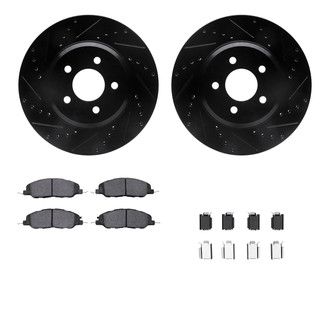 R1 Concepts® - Drilled and Slotted Front Brake Kit with Euro Ceramic Pads