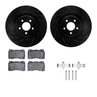 R1 Concepts® - Drilled and Slotted Front Brake Kit with Euro Ceramic Pads