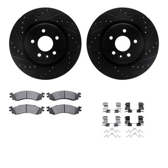 R1 Concepts® - Drilled and Slotted Front Brake Kit with Euro Ceramic Pads