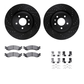 R1 Concepts® - Drilled and Slotted Front Brake Kit with Euro Ceramic Pads
