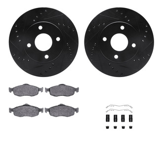 R1 Concepts® - Drilled and Slotted Front Brake Kit with Euro Ceramic Pads