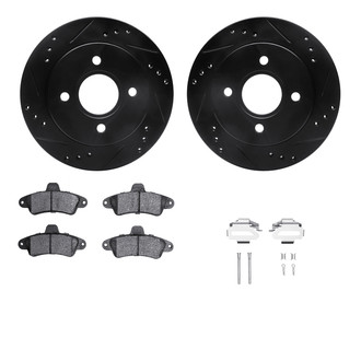 R1 Concepts® - Drilled and Slotted Rear Brake Kit with Euro Ceramic Pads