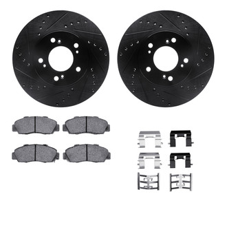 R1 Concepts® - Drilled and Slotted Front Brake Kit with Euro Ceramic Pads