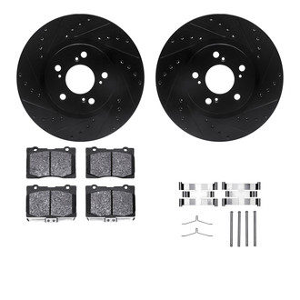 R1 Concepts® - Drilled and Slotted Front Brake Kit with Euro Ceramic Pads