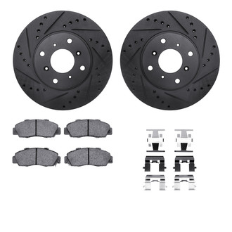 R1 Concepts® - Drilled and Slotted Front Brake Kit with Euro Ceramic Pads