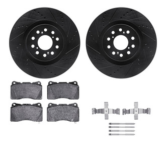 R1 Concepts® - Drilled and Slotted Front Brake Kit with Euro Ceramic Pads