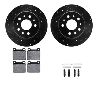R1 Concepts® - Drilled and Slotted Rear Brake Kit with Euro Ceramic Pads