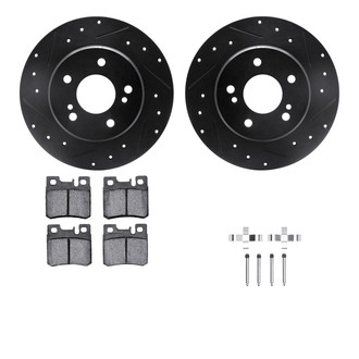 R1 Concepts® - Drilled and Slotted Rear Brake Kit with Euro Ceramic Pads