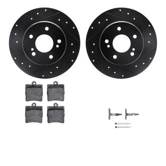 R1 Concepts® - Drilled and Slotted Rear Brake Kit with Euro Ceramic Pads