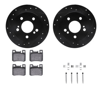 R1 Concepts® - Drilled and Slotted Rear Brake Kit with Euro Ceramic Pads