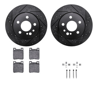 R1 Concepts® - Drilled and Slotted Rear Brake Kit with Euro Ceramic Pads