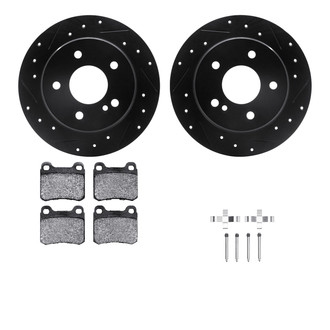 R1 Concepts® - Drilled and Slotted Rear Brake Kit with Euro Ceramic Pads