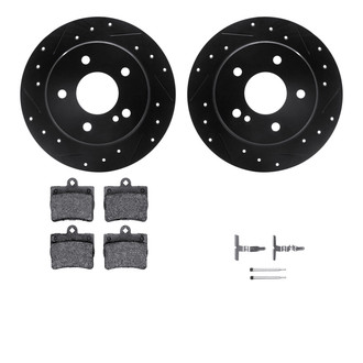 R1 Concepts® - Drilled and Slotted Rear Brake Kit with Euro Ceramic Pads