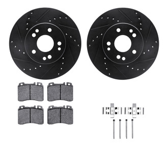 R1 Concepts® - Drilled and Slotted Front Brake Kit with Euro Ceramic Pads