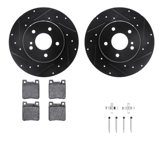 R1 Concepts® - Drilled and Slotted Rear Brake Kit with Euro Ceramic Pads