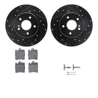 R1 Concepts® - Drilled and Slotted Rear Brake Kit with Euro Ceramic Pads