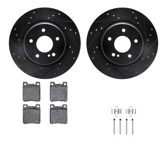 R1 Concepts® - Drilled and Slotted Rear Brake Kit with Euro Ceramic Pads