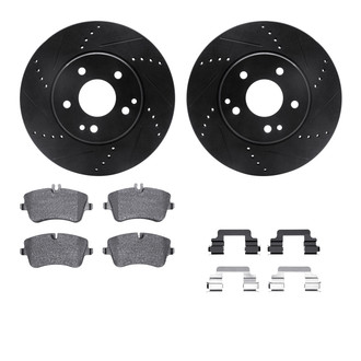 R1 Concepts® - Drilled and Slotted Front Brake Kit with Euro Ceramic Pads