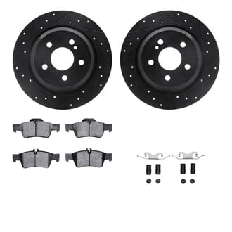 R1 Concepts® - Drilled and Slotted Rear Brake Kit with Euro Ceramic Pads