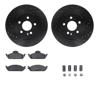 R1 Concepts® - Drilled and Slotted Front Brake Kit with Euro Ceramic Pads