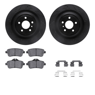 R1 Concepts® - Drilled and Slotted Rear Brake Kit with Euro Ceramic Pads