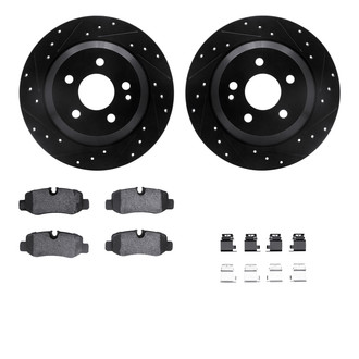 R1 Concepts® - Drilled and Slotted Rear Brake Kit with Euro Ceramic Pads