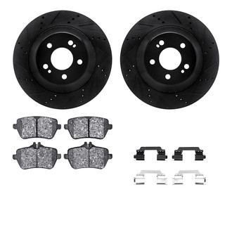 R1 Concepts® - Drilled and Slotted Rear Brake Kit with Euro Ceramic Pads