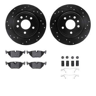 R1 Concepts® - Drilled and Slotted Rear Brake Kit with Euro Ceramic Pads