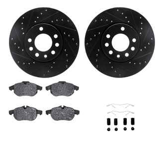 R1 Concepts® - Drilled and Slotted Front Brake Kit with Euro Ceramic Pads