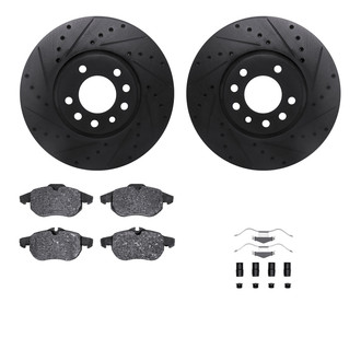 R1 Concepts® - Drilled and Slotted Front Brake Kit with Euro Ceramic Pads